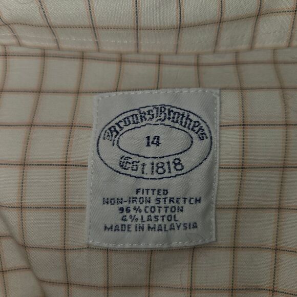 Brooks Brothers Nwt Plaid Fitted Non-iron Stretch Button Up Blouse Top Size 14 - Picture 5 of 5